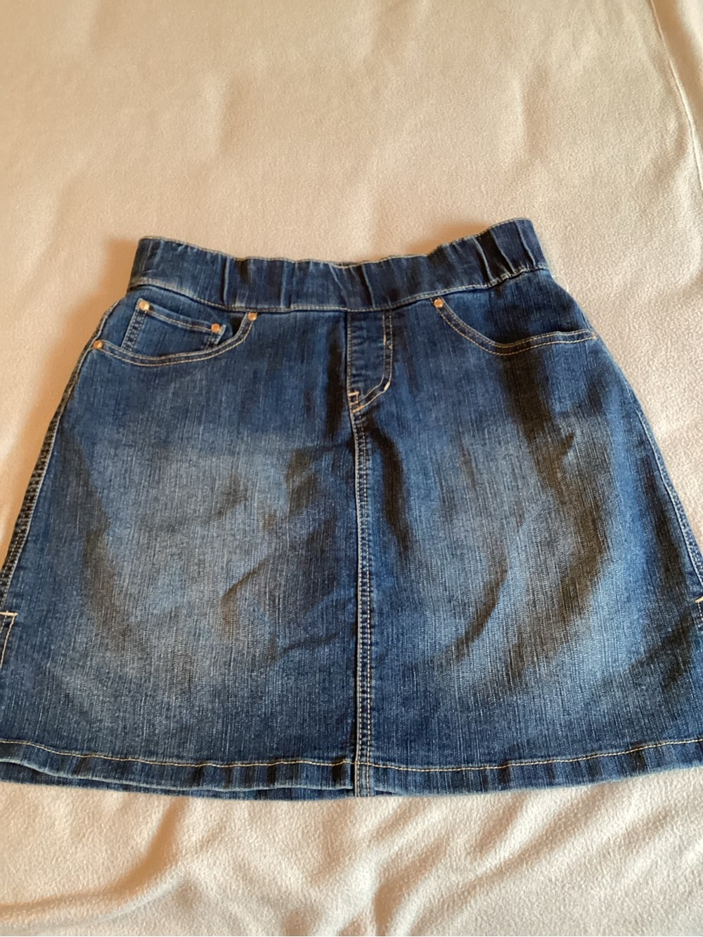 JAG On The Go Denim Skort Women's Sz 6 Petite Pull On Mid Rise Skirt Shorts Blue